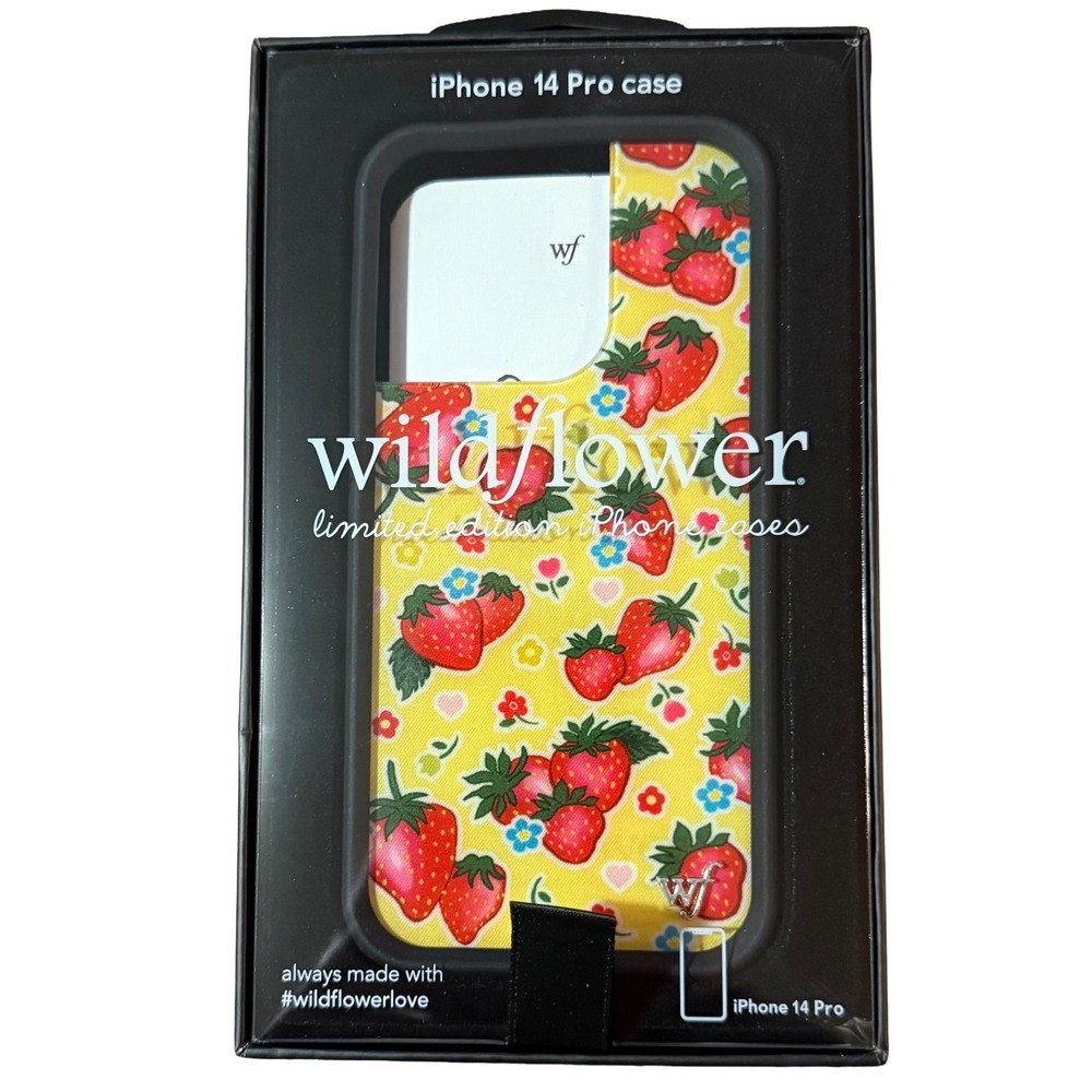 Wildflower iPhone 14 Pro Case Limited Edition Strawberry Fields Yellow Floral